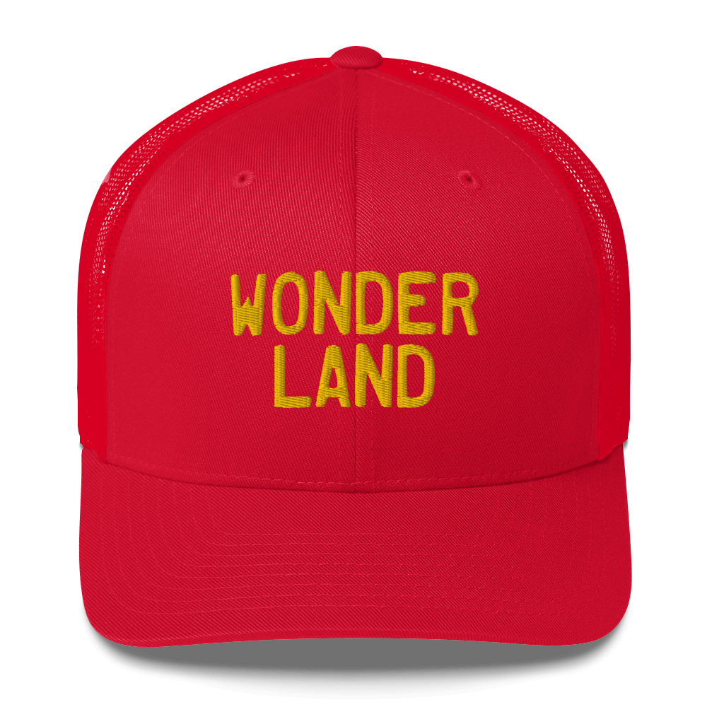 Michigan 'Wonderland' Trucker Hat (Licence Plate Font) | Gold Embroidery