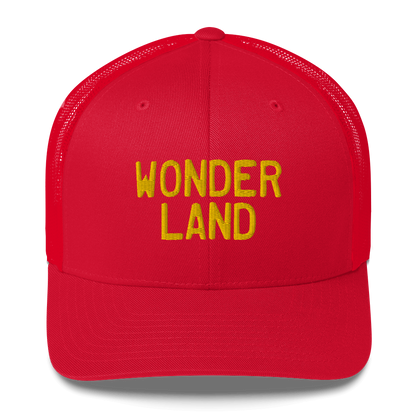 Michigan 'Wonderland' Trucker Hat (Licence Plate Font) | Gold Embroidery