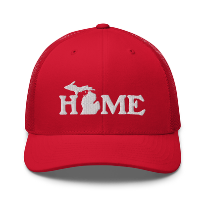 Michigan 'Home' Trucker Hat (Woodcut Font)