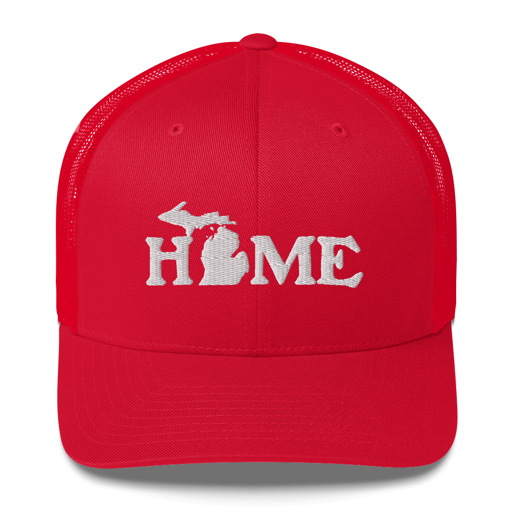 Michigan 'Home' Trucker Hat (Woodcut Font)