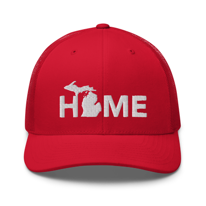 Michigan 'Home' Trucker Hat (Geometric Sans Font)