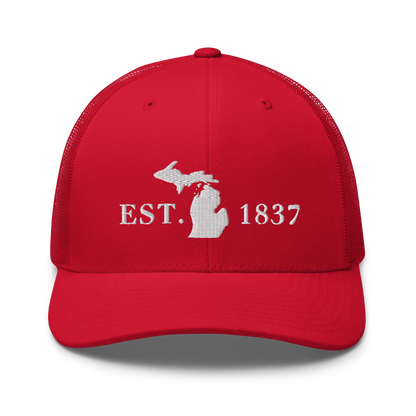 Michigan 'EST 1837' Trucker Hat (Didone Font)