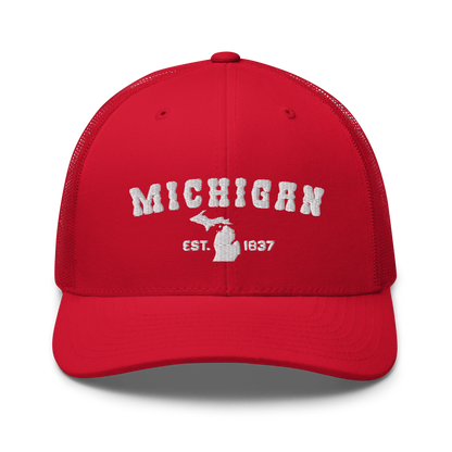 'Michigan EST 1837' Trucker Hat (Western Font)