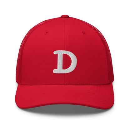 Detroit 'Old French D' Trucker Hat | White/Navy Embroidery