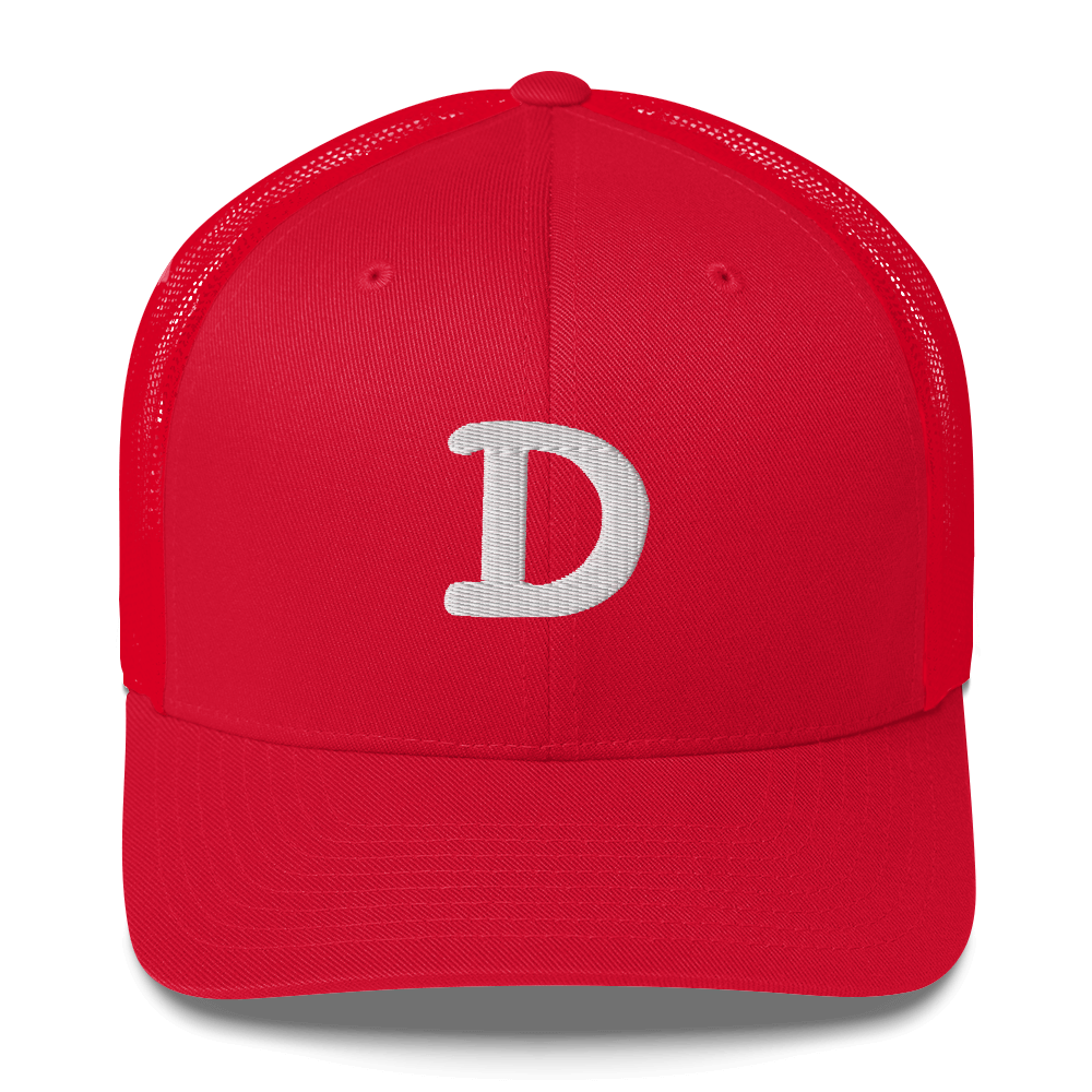 Detroit 'Old French D' Trucker Hat | White/Navy Embroidery