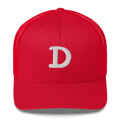 Detroit 'Old French D' Trucker Hat | White/Navy Embroidery