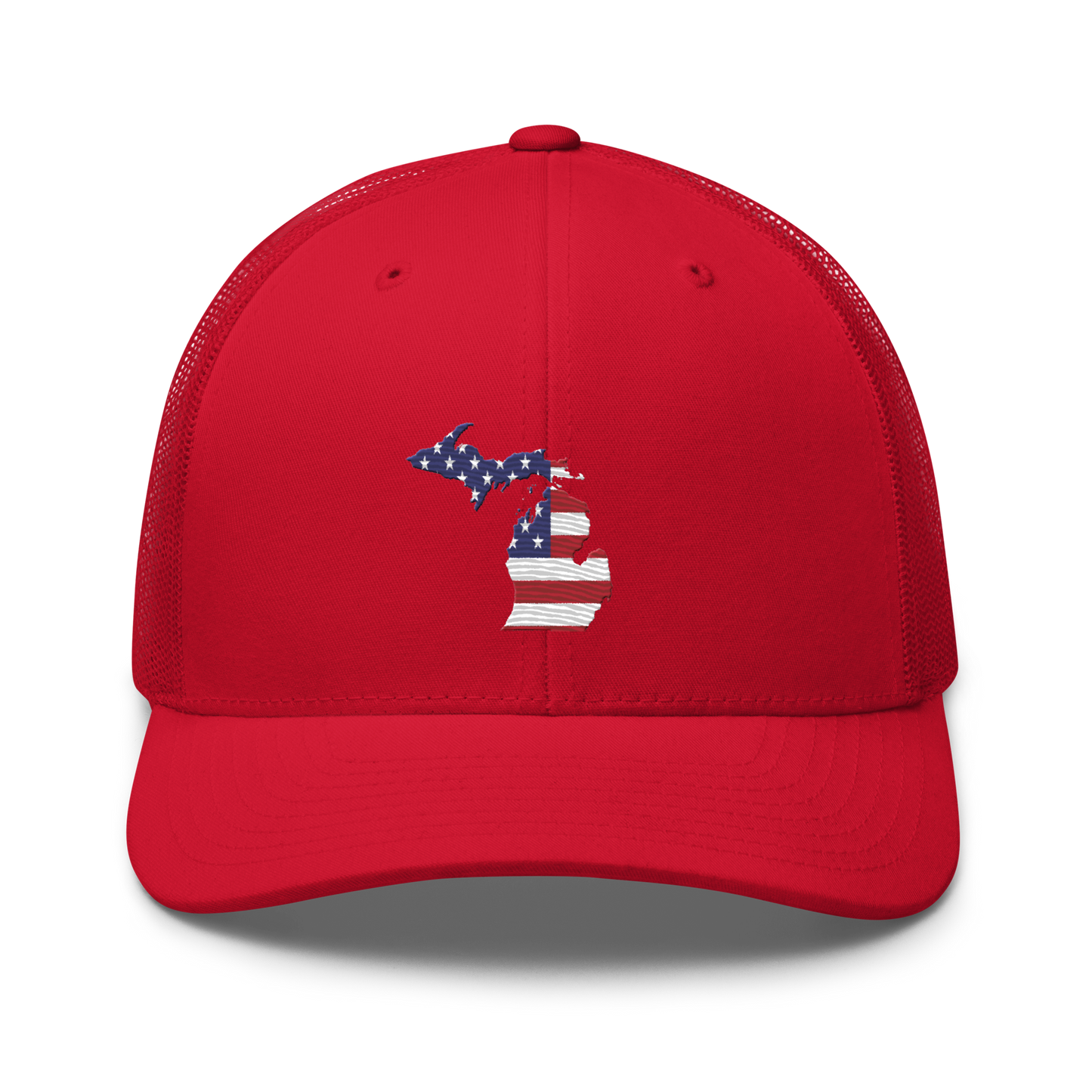 State of Michigan Trucker Hat (w/ USA Flag Outline)