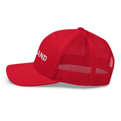 'Midland' Trucker Hat | White/Red Embroidery