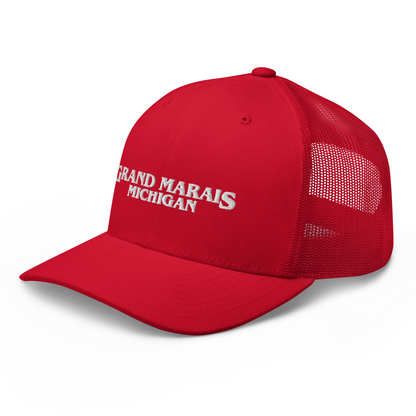 'Grand Marais Michigan' Trucker Hat (1980s Drama Parody)