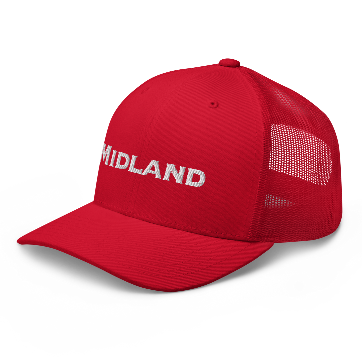 'Midland' Trucker Hat | White/Red Embroidery