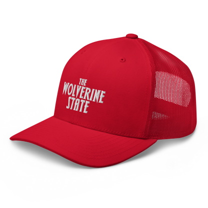 Michigan 'The Wolverine State' Trucker Hat (Vicious Mustelid Font)