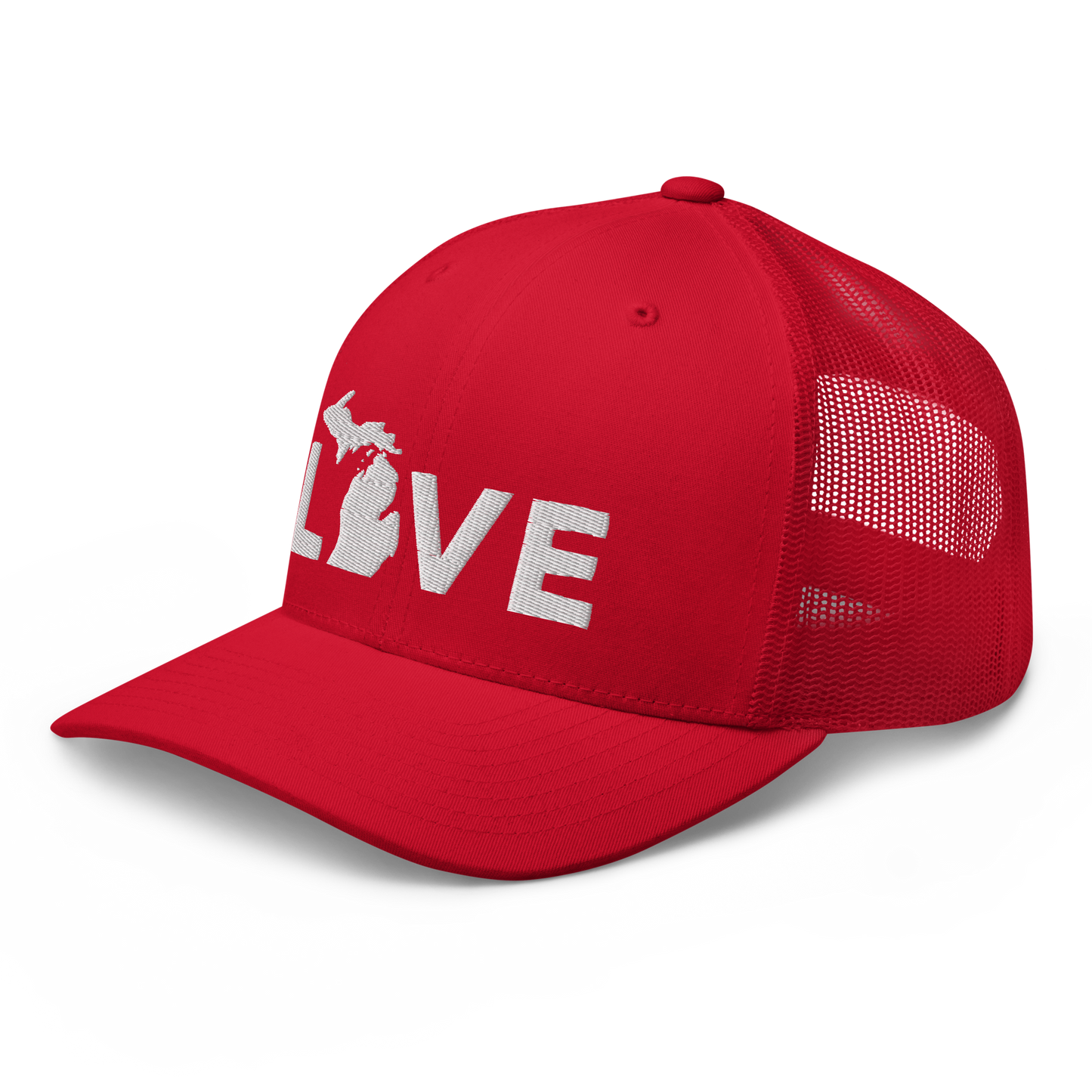 Michigan 'Love' Trucker Hat (Geometric Sans Font)