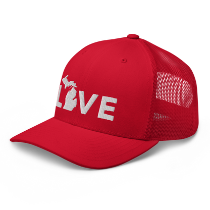 Michigan 'Love' Trucker Hat (Geometric Sans Font)