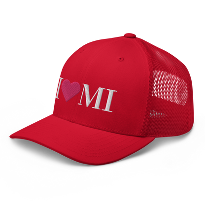 Michigan 'I ❤️ MI' Trucker Hat (Didone Font)