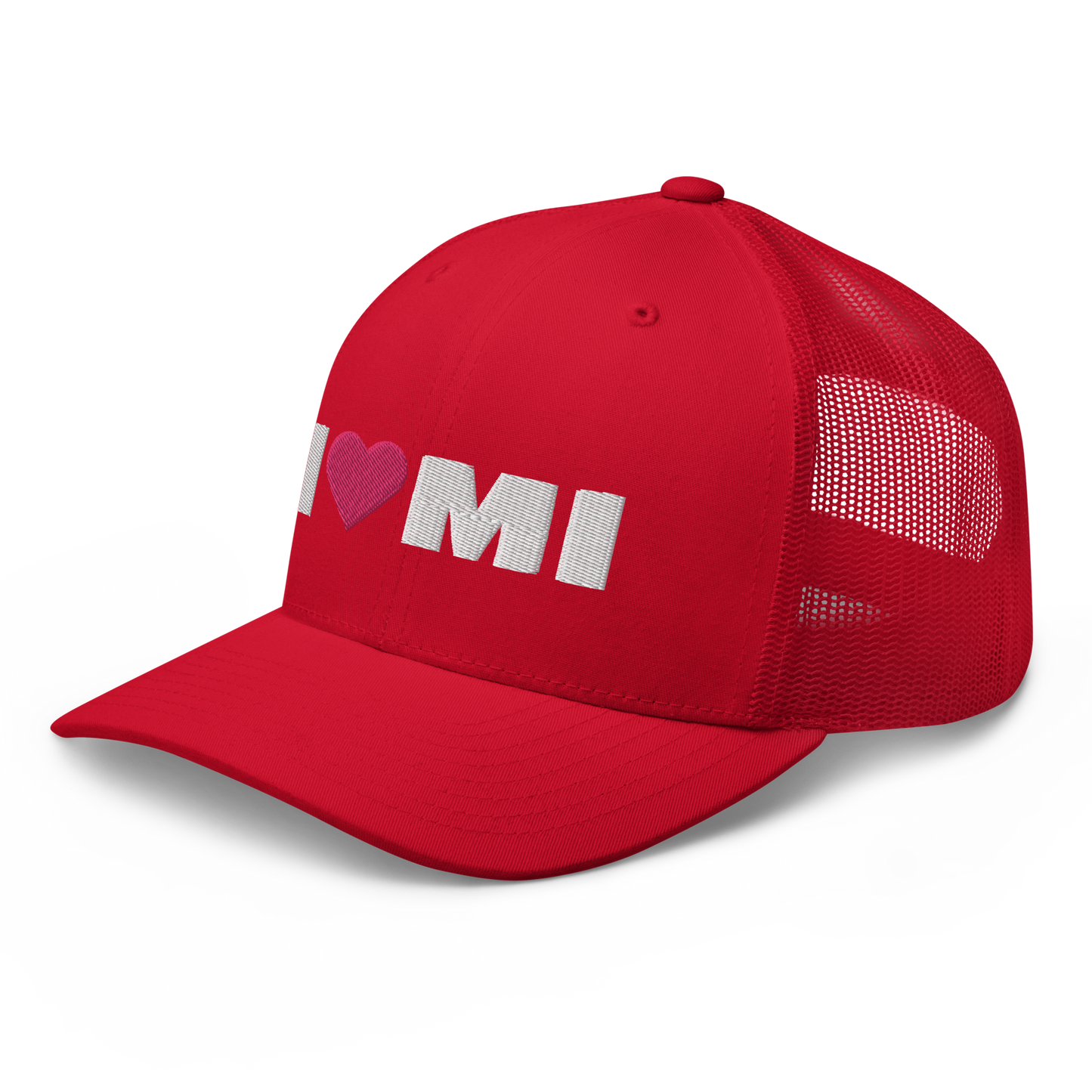 Michigan 'I ❤️ MI' Trucker Hat (French Olive Font)