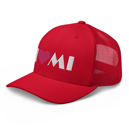 Michigan 'I ❤️ MI' Trucker Hat (Art Deco Font)