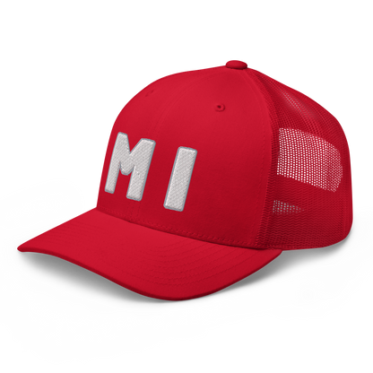 Michigan 'MI' Trucker Hat (1940s Baseball Font)