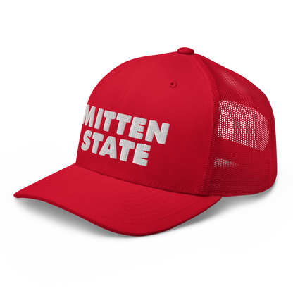 Michigan 'Mitten State' Trucker Hat (Geometric Sans Font)