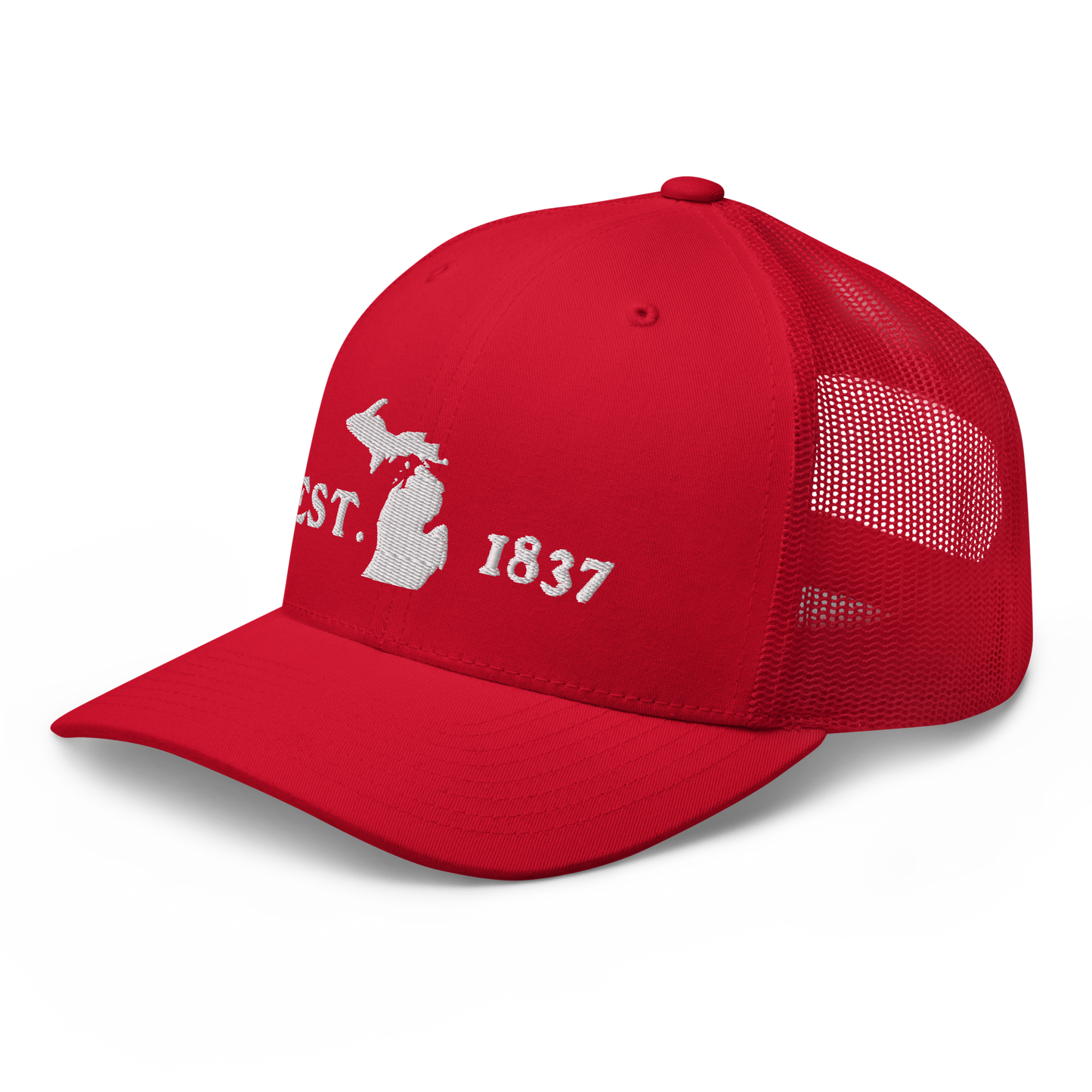 Michigan 'EST 1837' Trucker Hat (Woodcut Font)