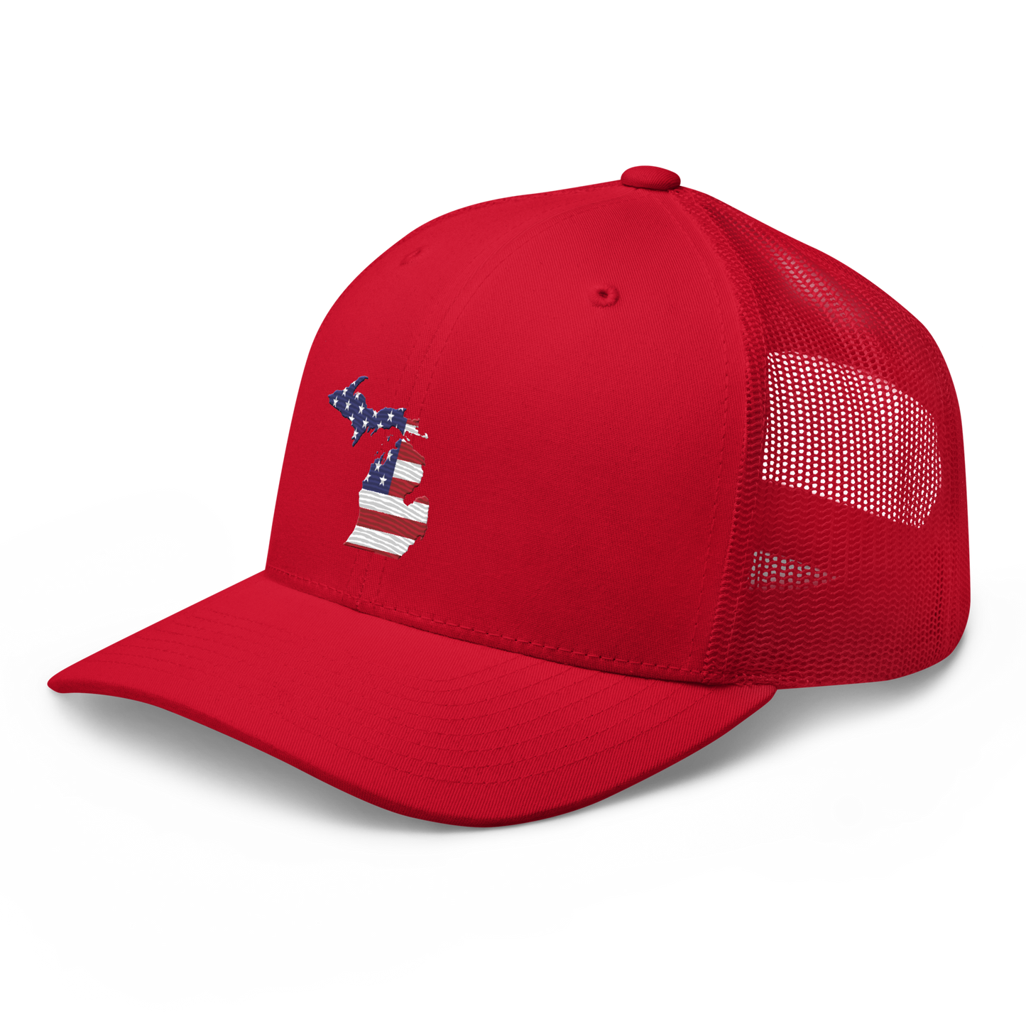 State of Michigan Trucker Hat (w/ USA Flag Outline)