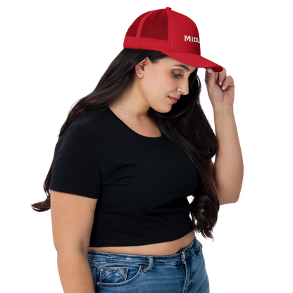 'Midland' Trucker Hat | White/Red Embroidery