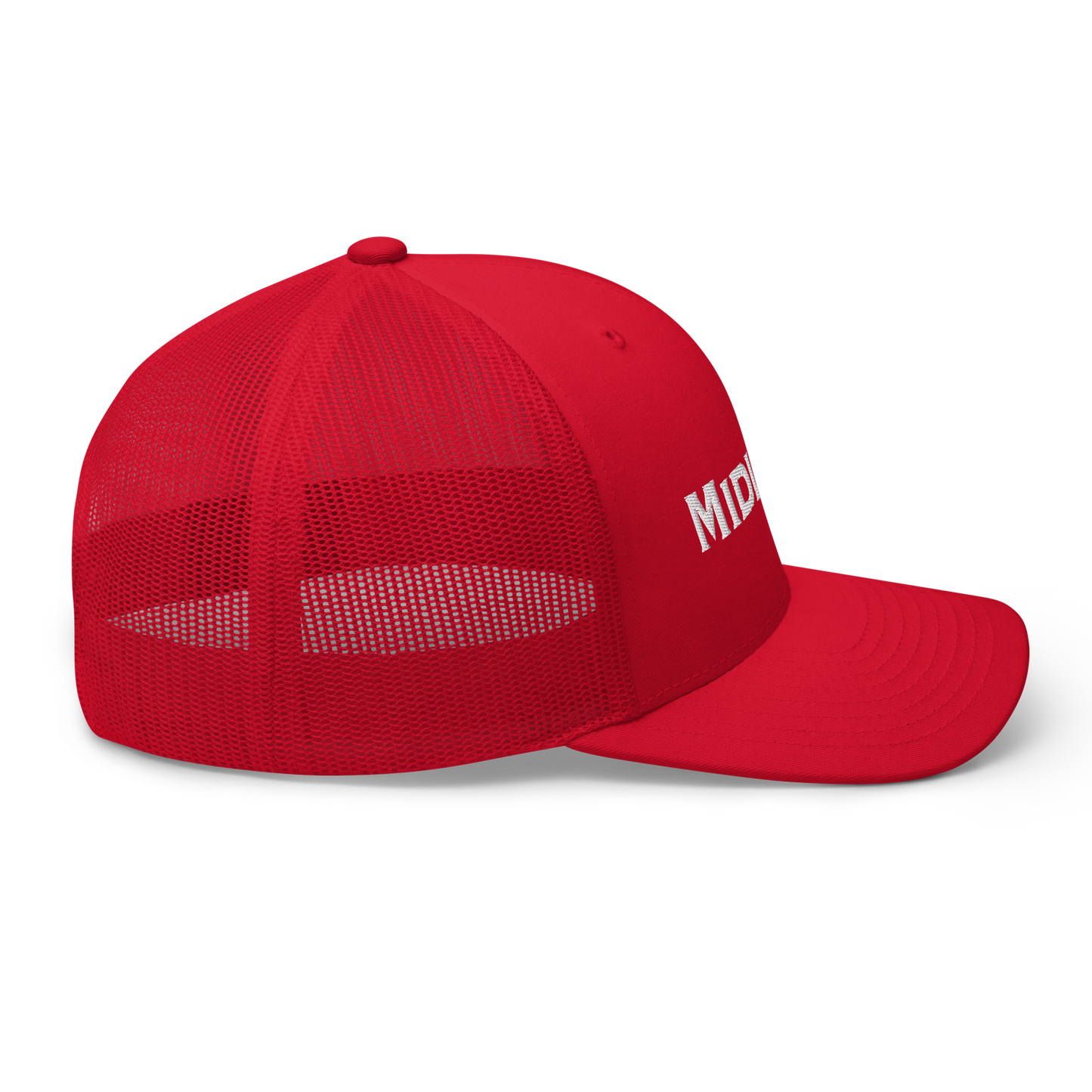 'Midland' Trucker Hat | White/Red Embroidery