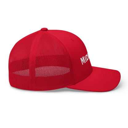 'Midland' Trucker Hat | White/Red Embroidery