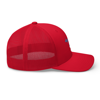 State of Michigan Trucker Hat (w/ USA Flag Outline)