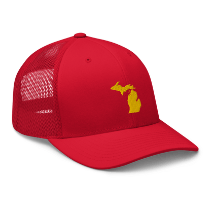 Michigan Trucker Hat (w/ Michigan Outline) | Gold Embroidery - Circumspice Michigan