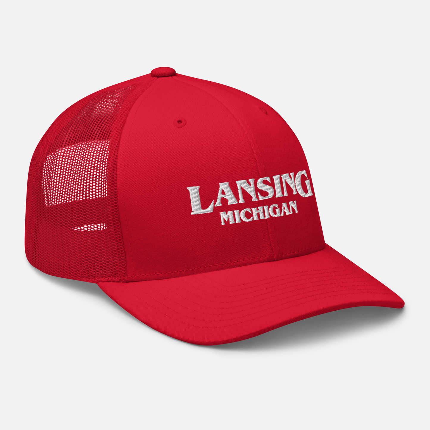 'Lansing Michigan' Trucker Hat (1980s Drama Parody)