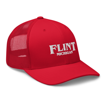 'Flint Michigan' Trucker Hat (1980s Drama Parody)