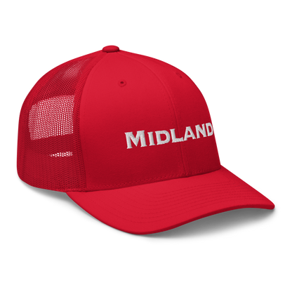 'Midland' Trucker Hat | White/Red Embroidery