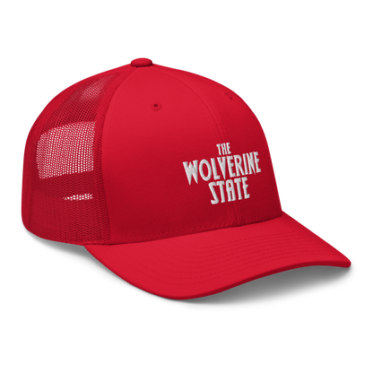 Michigan 'The Wolverine State' Trucker Hat (Vicious Mustelid Font)