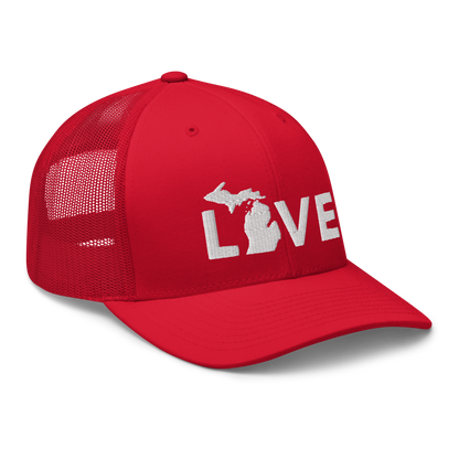 Michigan 'Love' Trucker Hat (Geometric Sans Font)