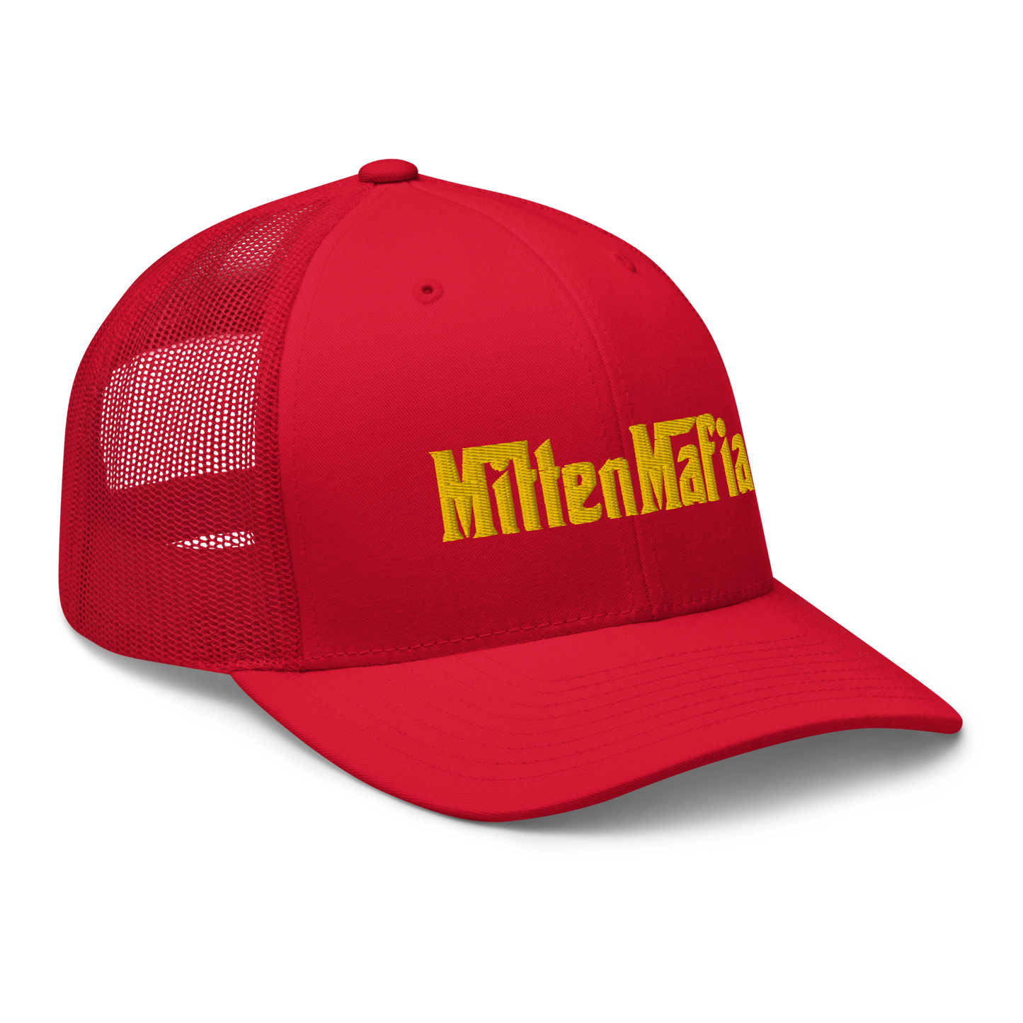 Michigan 'MittenMafia' Trucker Hat (Gangster Font) | Gold Embroidery