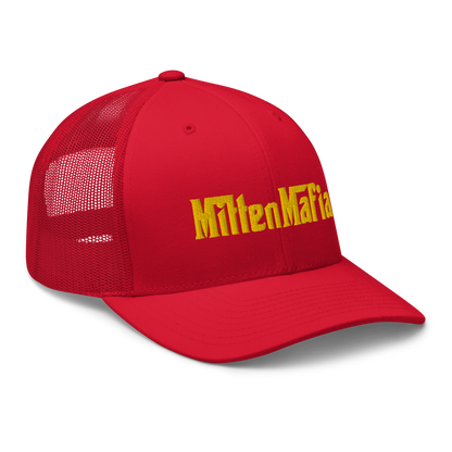 Michigan 'MittenMafia' Trucker Hat (Gangster Font) | Gold Embroidery