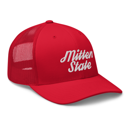 Michigan 'Mitten State' Trucker Hat (Script Font)