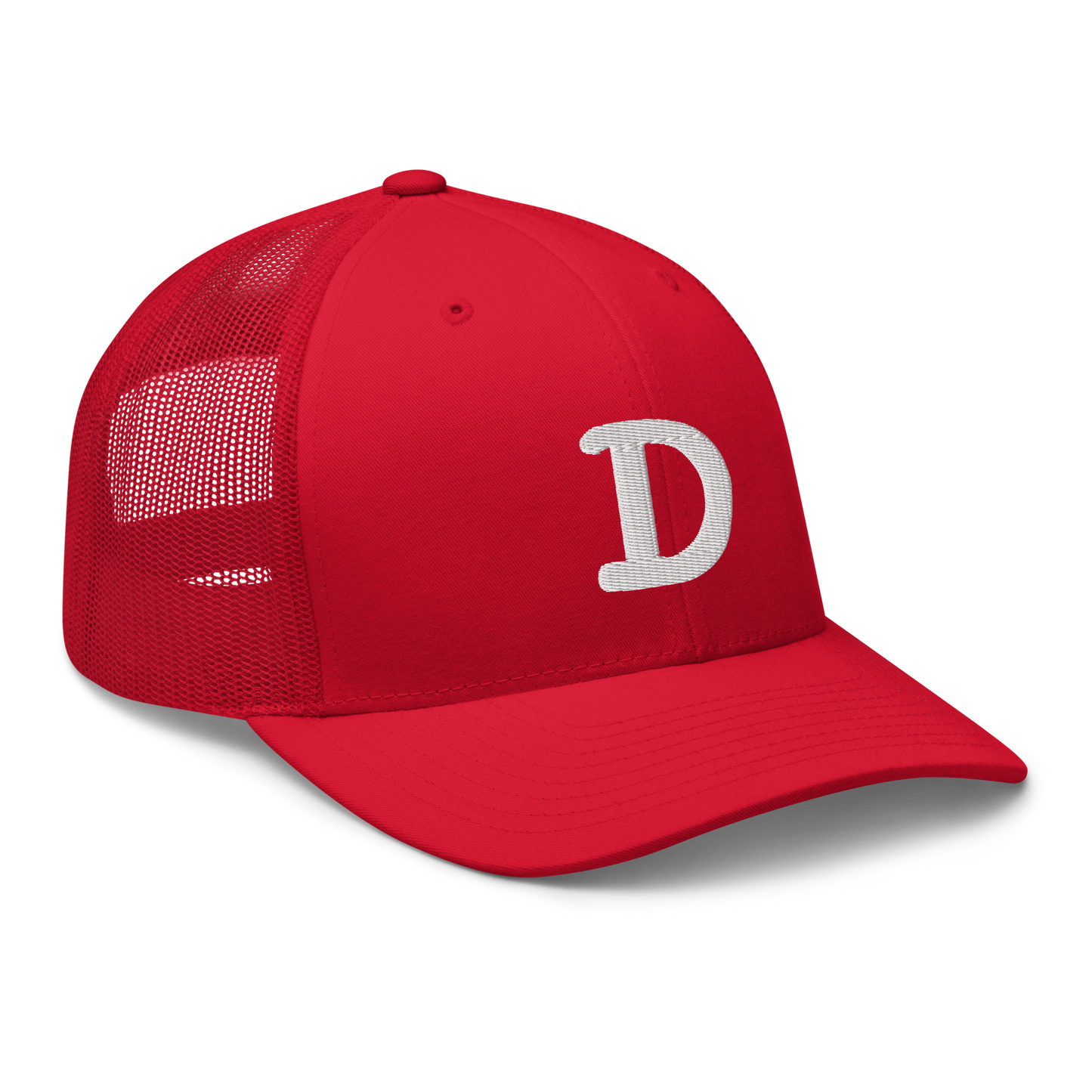 Detroit 'Old French D' Trucker Hat | White/Navy Embroidery