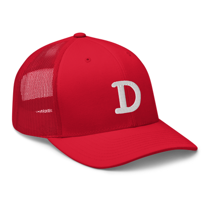 Detroit 'Old French D' Trucker Hat | White/Navy Embroidery