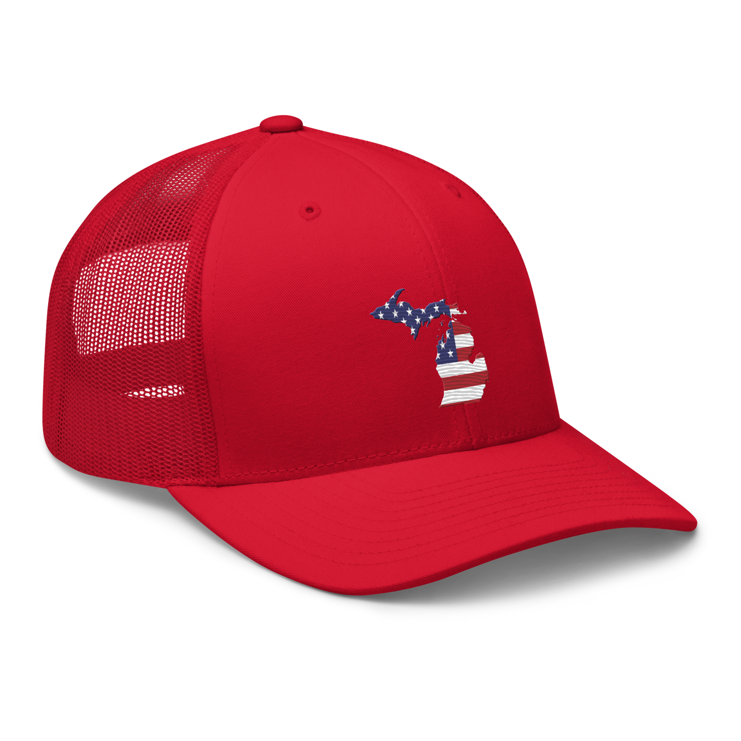 State of Michigan Trucker Hat (w/ USA Flag Outline)