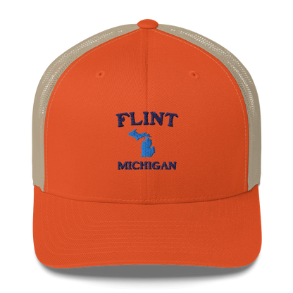 'Flint Michigan' Trucker Hat (w/ Michigan Outline)