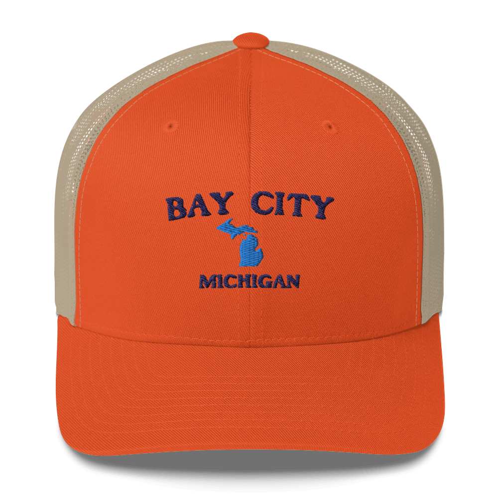 'Bay City Michigan' Trucker Hat (w/ Michigan Outline)