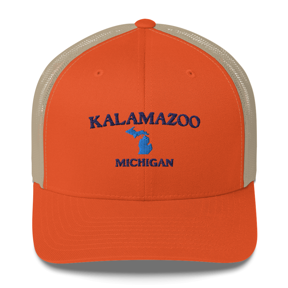 'Kalamazoo Michigan' Trucker Hat (w/ Michigan Outline)