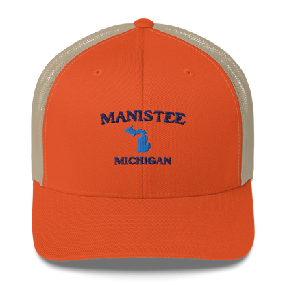 'Manistee Michigan' Trucker Hat (w/ Michigan Outline)