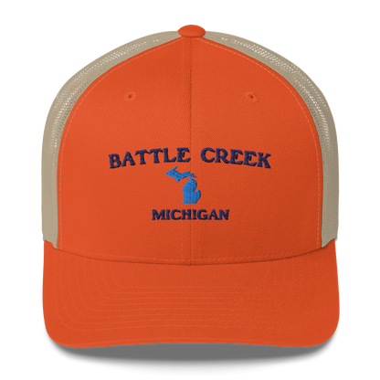 'Battle Creek Michigan' Trucker Hat (w/ Michigan Outline)