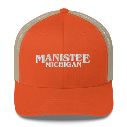 'Manistee Michigan' Trucker Hat (1980s Drama Parody)