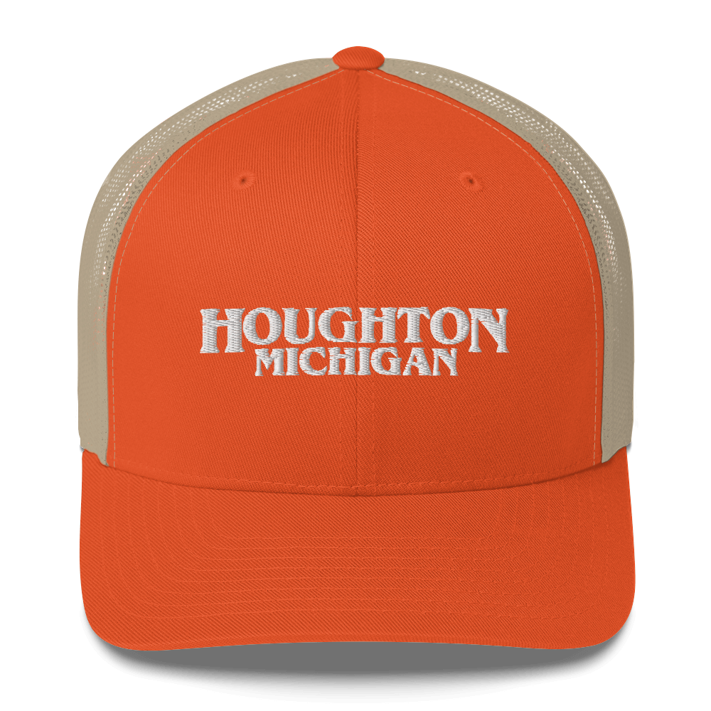 'Houghton Michigan' Trucker Hat (1980s Drama Parody)