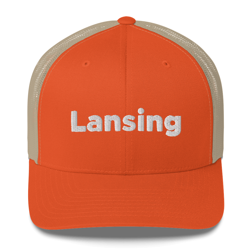 'Lansing' Trucker Hat | White/Black Embroidery