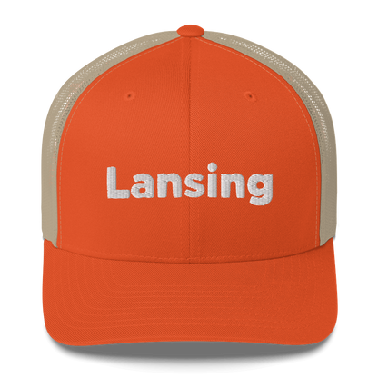 'Lansing' Trucker Hat | White/Black Embroidery