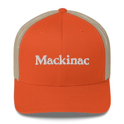 'Mackinac' Trucker Hat | White/Black Embroidery